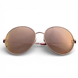 Stella McCartney Women’s Round Rose Gold Aviator Sunglasses Mirrored Classic NWT